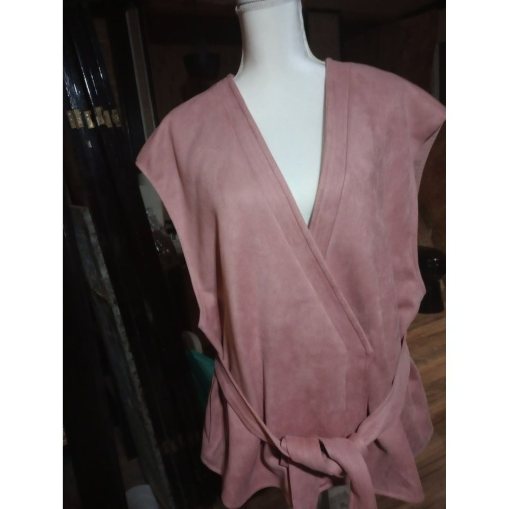 NWT RYE GRASS  top rap vest rose color women's 2X